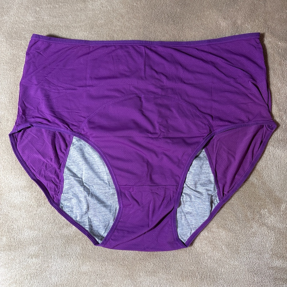 Purple XL  Menstrual panties. High front and back protection. 34" to 44" Waist